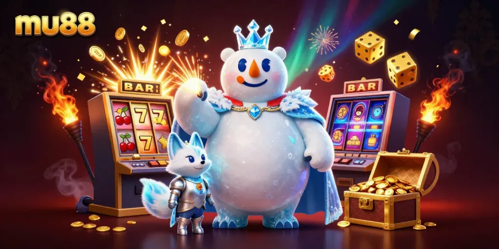 Experience thrilling moments at mu88 with exciting 3D visual of slots, gold, and unique characters.