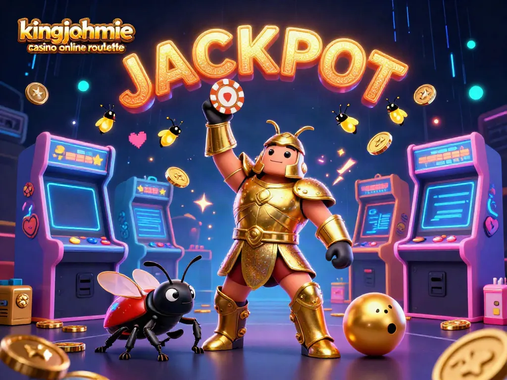 Experience the excitement of kingjohnnie casino online roulette in a vibrant 3D scene full of dynamic gaming elements.