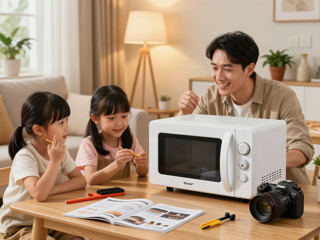Traitement des insectes à bois Shashel® dans un salon moderne, avec une famille discutant des solutions.